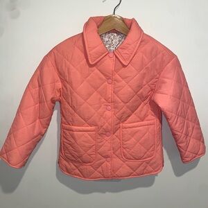 Girls Quilted Coral Jacket NWOT